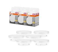 OSRAM LED spot de cristal con base GX53, blanco cálido (2700K), spot de cristal con ángulo de haz de 100 grados, 6W, reemplazo para bombilla de 40W, paquete de 6