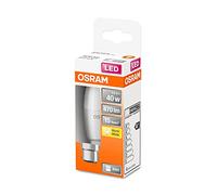 OSRAM LED Star Classic B40, lámpara LED esmerilada en forma de vela, casquillo B22d, blanco cálido (2700K), 470 lúmenes, sustituye a las bombillas convencionales de 40W, paquete de 1