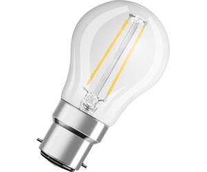 OSRAM LED Star Classic P25, filamento transparente en forma de gota, base B22d, blanco cálido (2700K), reemplazo para bombillas convencionales de 25W, paquete de 1