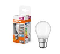 OSRAM LED Star Classic P40 lámpara LED en forma clásica de mini-globo, 4 W / 470 lm, 4000 K, CRI 80, de vidrio esmerilado sin plomo, casquillo B22d, clase energética E, diámetro de 45 mm
