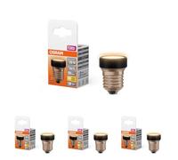 OSRAM LED Star Flat mit 3.5 W (wie 28W), 300lm/2700K, 827 warmweiß, frosted, Kunststoff in Schwarz, mit E27 Schraubgewinde, nicht dimmbar, 35 mm Durchmesser. (Paquete de 4)
