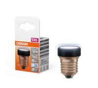 OSRAM LED Star Flat mit 3.5 W (wie 28W), 300lm/4000K, kaltweiß 840, frosted, Kunststoff in Schwarz, mit E27 Schraubgewinde, nicht dimmbar, 35 mm Durchmesser.
