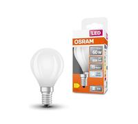 OSRAM LED Star Globe en forma clásica de mini bola, 5,5 W / 806 lm, 4000 K para luz blanca fría, CRI 80, fabricada en vidrio esmerilado sin plomo, casquillo E14, IP20, EEK D, 45 mm de diámetro.