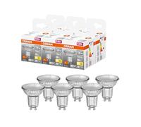 OSRAM LED Star PAR16 lámpara reflectora, Base: GU10, no regulable, blanco cálido, 2700 K, 2,30 W, sustituye a una lámpara reflectora de 35 W, paquete de 6