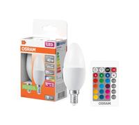 OSRAM LED STAR+ RGBW lámpara LED esmerilada para casquillo E14, los colores RGBW se pueden cambiar por control remoto, forma de vela, reemplazo de las bombillas convencionales de 40W, paquete doble