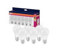 OSRAM LED Star VALUE A60, paquete de 6 bombillas, reemplaza bombillas incandescentes tradicionales de 60W, blanco cálido (2700K), 8W, casquillo E27, mate, no regulable