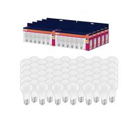 OSRAM LED Star VALUE A60, paquete de 60 bombillas, reemplaza bombillas incandescentes tradicionales de 60W, blanco cálido (2700K), 8W, casquillo E27, mate, no regulable