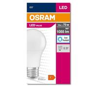 OSRAM LED Star Value Classic A75 Bombilla LED para casquillo E27, forma de bombilla incandescente, FR, 1055 lúmenes, (6500K), sustituye a las bombillas convencionales de 75W, no regulable