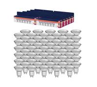OSRAM LED Star VALUE PAR16, paquete de 60 bombillas, reemplaza bombillas reflectoras tradicionales de 50W, blanco cálido (2700K), 4.3W, casquillo GU10, vidrio filamento, no regulable