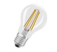 OSRAM LED Superstar Classic Lámpara LED A 75 en forma de bombilla clásica, cuerpo de vidrio transparente, 5 W, 1055 lm, casquillo E27, 2700 K para luz blanca cálida, EEK A, 60 mm de diámetro.