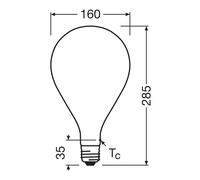 OSRAM LED Vintage 1906 Big Grape E27 7,3W 2700K mate atenuable EC:EPREL:1854787
