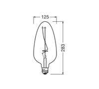 OSRAM LED Vintage 1906, C125, filamento, gris, E27, 4 W, 818