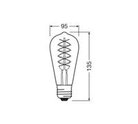 OSRAM LED Vintage 1906 Edison, dorado, E27, 7 W, 2.200 K, atenuable. EC:EPREL:1212446