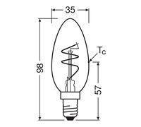 OSRAM LED Vintage B28 E14 3,5W 922 Filamento en espiral dorado atenuable
