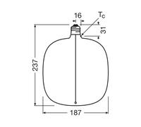 OSRAM LED Vintage Big Oval E27 4,8W 818 Filamento marrón atenuable