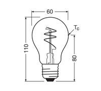 OSRAM LED Vintage E27 4.9W 2,700K Espiral Filamento oro EC:EPREL:1854805