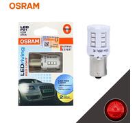 OSRAM LEDriving-Luz LED de freno para coche, luz delantera y trasera estándar P21W S25 1156 BA15s, Color rojo, 12V, 3W, 7456R