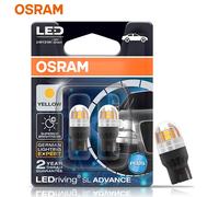 OSRAM LEDriving SL Advance LED T20 W21W 7440, luz de señal de giro para coche, luces antiniebla, Color amarillo y ámbar, W3x16d 9705Y, 2x