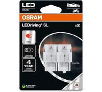 OSRAM LEDriving SL, W21W, Rojo, Doble Blíster (2 lámparas), LED Retrofit, solo uso todoterreno