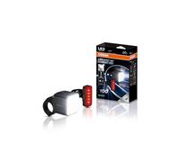 OSRAM LEDsBIKE Compact 100 Set Juego de Luces Recargables para Bicicleta (Delantera y Trasera), con luz de Freno, homologación StVZO, Compatible con Soporte Garmin, Tres Niveles de Brillo, 100 Lux
