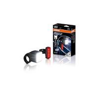 OSRAM LEDsBIKE Compact 50 Set Juego de Luces Recargables para Bicicleta (Delantera y Trasera), homologadas StVZO, compatibles con Soportes Garmin, Tres Niveles de Brillo, 50 Lux