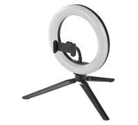 OSRAM LINEAR lámpara LED anular móvil para escritorio, PC negro, protección IP20, para reuniones online