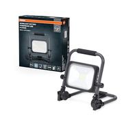 OSRAM Luz de trabajo VAL BAT LED, gris oscuro/negro, 20W, 2000lm, temperatura de color blanco frío, con batería, pequeña, portátil, con soporte, tamaño de bolsillo, IP54, 6500 K.