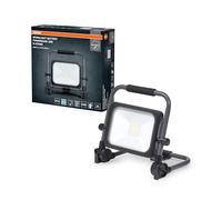 OSRAM Luz de trabajo VAL BAT LED, gris oscuro/negro, 30W, 3000lm, temperatura de color blanco frío, con batería, pequeña, portátil, con soporte, tamaño de bolsillo, IP54, 6500 K.