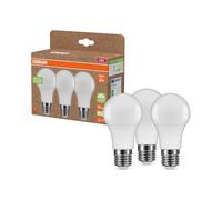 OSRAM NATURE LOOP - lámparas LED especialmente sostenibles hechas de plástico reciclado, paquete de 3 bombillas, reemplaza bombillas incandescentes tradicionales de 60W, forma de bulbo, E27