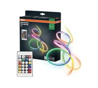 OSRAM Neon Digital Flex Cintas LED Multicolor Exterior 3M RGB + RC Silicona Protección IP44, Iluminación Indirecta y Directa para Jardín y Balcón