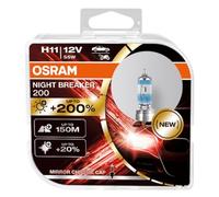 OSRAM NIGHT BREAKER 200, H11, + 200% más de luz, lámpara de faro halógena, 64211NB200-HCB, 12 V, caja dúo (2 lámparas)