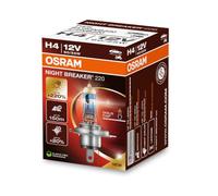 OSRAM NIGHT BREAKER 220, H4, 220% más brillo, lámpara de faro halógeno, 64193NB220, Caja plegable (1 lámpara)