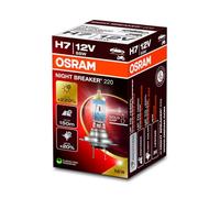 OSRAM NIGHT BREAKER 220, H7, 220% más brillo, lámpara de faro halógeno, 64210NB220, Caja plegable (1 lámpara)