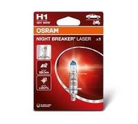OSRAM NIGHT BREAKER LASER H1, +150% más brillo, lámpara de faro halógena, 64150NL-1BL, 12V, blister (1 lámpara)