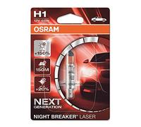 OSRAM NIGHT BREAKER LASER H1, +150% más de luz, lámpara halógena para faros, 64150NL-01B, coche de 12 V, blister (1 lámpara)