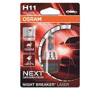 OSRAM NIGHT BREAKER LASER H11, +150% más de luz, lámpara halógena para faros, 64211NL-01B, coche de 12 V, blister (1 lámpara)