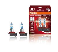 OSRAM NIGHT BREAKER LASER H11, +150% más de luz, lámpara halógena para faros, 64211NL-HCB, coche de 12 V, caja dúo (2 lámparas)