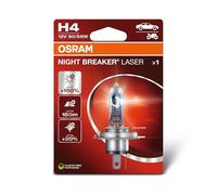 OSRAM NIGHT BREAKER LASER H4, +150% más brillo, lámpara de faro halógena, 64193NL-1BL, 12V, blister (1 lámpara)