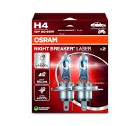 OSRAM NIGHT BREAKER LASER - Bombilla halógena para faros delanteros H4 - PAQUETE DE 2
