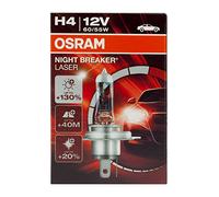 OSRAM NIGHT BREAKER LASER H4, lámpara para faros halógena, 64193NBL, automóvil de 12 V, estuche (1 unidad)