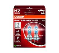 OSRAM NIGHT BREAKER LASER - Bombilla halógena para faros delanteros H7 - PAQUETE DE 2