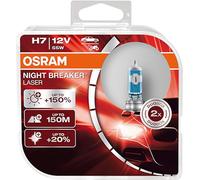OSRAM NIGHT BREAKER LASER H7, +150% más de luz, lámpara halógena para faros, 64210NL-HCB, coche de 12 V, caja dúo (2 lámparas)