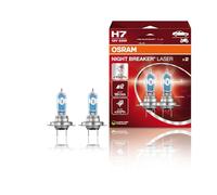 OSRAM NIGHT BREAKER LASER H7, +150% más de luz, lámpara halógena para faros, 64210NL-HCB, coche de 12 V, caja dúo (2 lámparas)