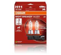 OSRAM NIGHT BREAKER SILVER, H11, lámparas halógenas para faros, caja plegable colgante (2 lámparas)