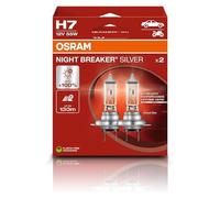 OSRAM NIGHT BREAKER SILVER, H7, lámparas halógenas para faros, caja plegable colgante (2 lámparas)