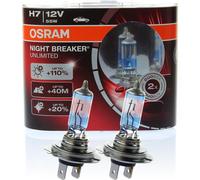 BOMBILLAS PAR COCHE OSRAM H7 12V 55W NOCHE BREAKER UNLIMITED 64210NBUDUO