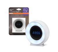 Osram Nightlux - Reloj digital y luz nocturna con sensor, 0,3 W, 5 lm, funciona con batería, cable de carga USB, función de cambio de color para luz blanca, fácil montaje, solo apto para interiores