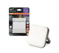 OSRAM Nightlux Solar Light Gray, luz LED solar para exteriores, 2,00 W, 100 lm, blanco frío, función de banco de energía, puerto de carga USB-C, para exteriores, IP54