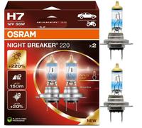Osram Noche Disyuntor 220 H7 55W Dos Bombillas Cabeza Luz Bajo Haz Recambio OE