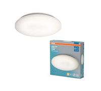 OSRAM Orbis Lámpara de techo con sensor 400mm, luminaria a prueba de salpicaduras en blanco de aluminio, protección IP44, para baño, pasillos